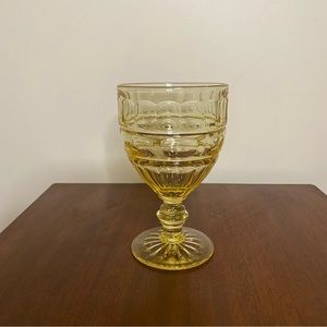 RARE Hermitage Topaz depression glass water goblet 🔥